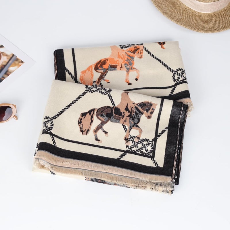 EXTREE Scarfs for Women Pashmina Silky Shawl Wrap for Evening Dressing Blanket Open Front Poncho Cape - Image 5